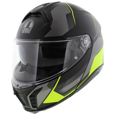 AGV Tourmodular Perception motorhelm mat zwart fluo geel systeemhelm