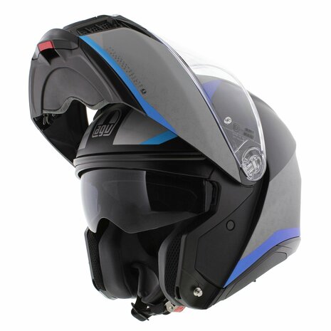 AGV Tourmodular Stray motorhelm mat zwart blauw systeemhelm