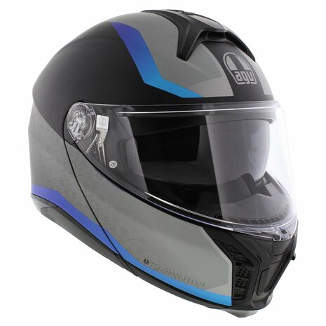 AGV Tourmodular Stray motorhelm mat zwart blauw systeemhelm