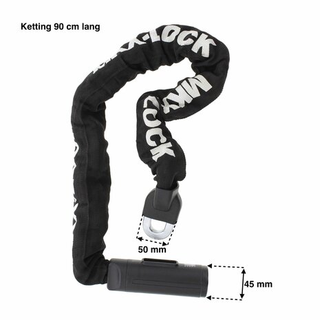 MKX-Lock klein kettingslot 90cm ART4 vaste kop