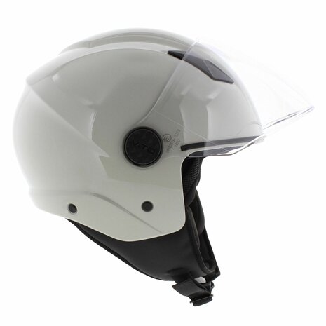 Vito jet helm Sarenta glans wit/grijs (off white)