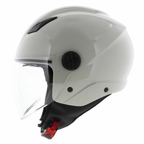 Vito jet helm Sarenta glans wit/grijs (off white)