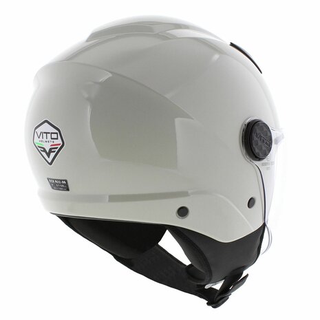 Vito jet helm Sarenta glans wit/grijs (off white)