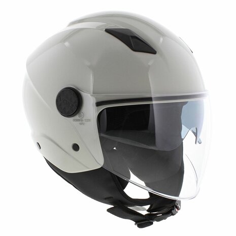 Vito jet helm Sarenta glans wit/grijs (off white)