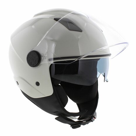 Vito jet helm Sarenta glans wit/grijs (off white)