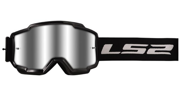 Crossbril LS2 Charger zwart met spiegel lens