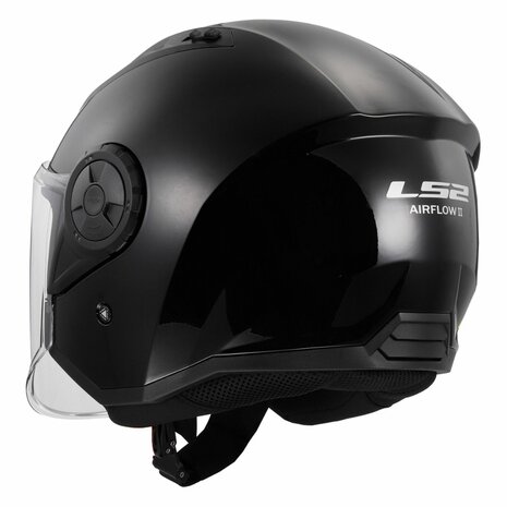 LS2 OF616 Airflow II jethelm glans zwart