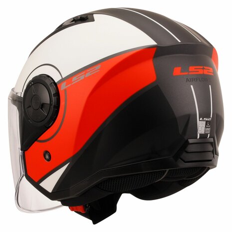 LS2 OF616 Airflow II jethelm Cover mat wit rood