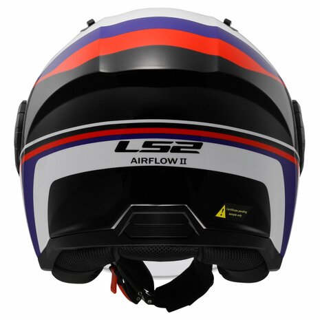 LS2 OF616 Airflow II jethelm Rush glans wit blauw rood