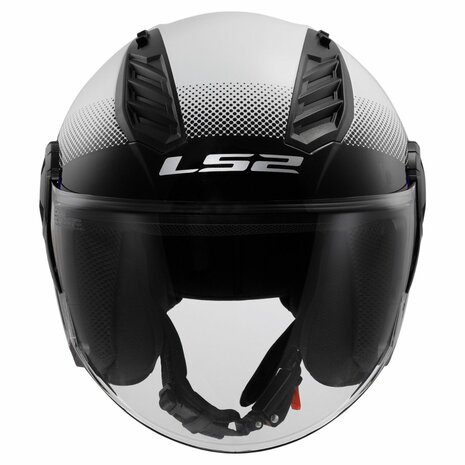LS2 OF616 Airflow II jethelm Rush glans wit blauw rood