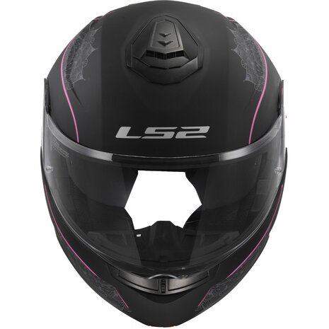 LS2 FF908 Strobe II systeemhelm Lux mat zwart roze