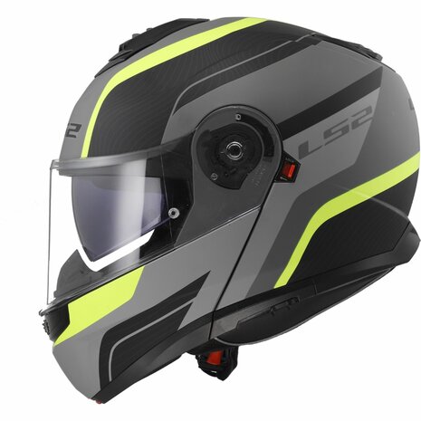 LS2 FF908 Strobe II systeemhelm Monza mat zwart geel