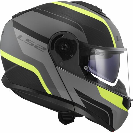 LS2 FF908 Strobe II systeemhelm Monza mat zwart geel