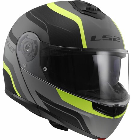 LS2 FF908 Strobe II systeemhelm Monza mat zwart geel