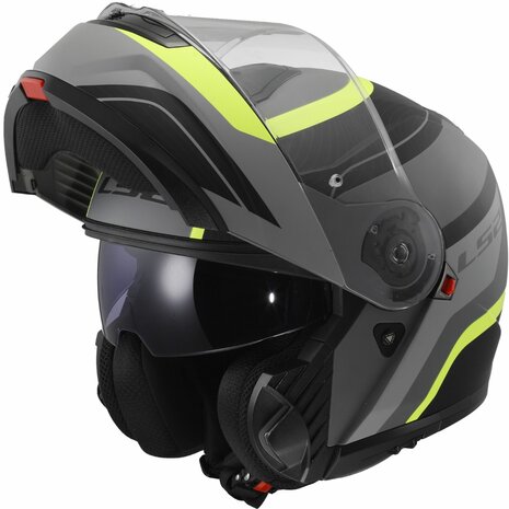 LS2 FF908 Strobe II systeemhelm Monza mat zwart geel