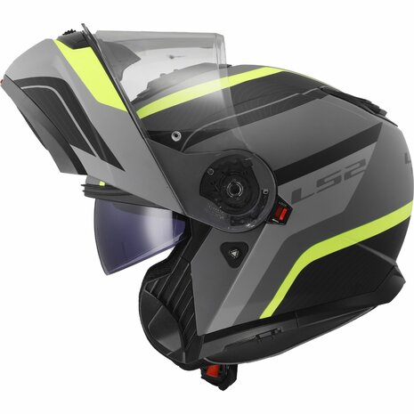 LS2 FF908 Strobe II systeemhelm Monza mat zwart geel