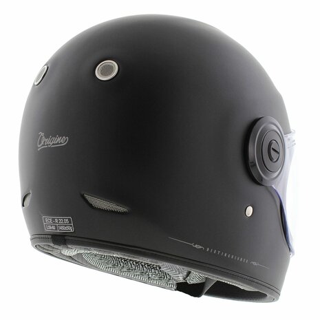 Origine Vega Vintage integraalhelm - Distinguished mat zwart - Motorhelm / Brommerhelm