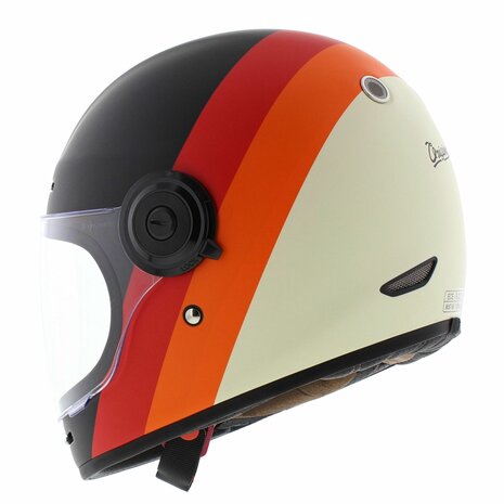 Origine Vega Vintage integraalhelm - Primitive mat zwart rood - Motorhelm / Brommerhelm