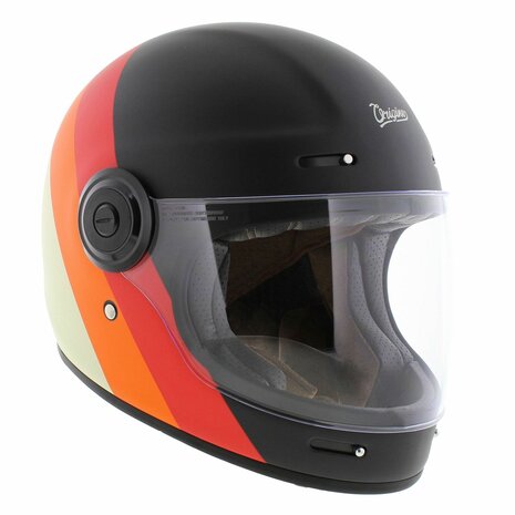 Origine Vega Vintage integraalhelm - Primitive mat zwart rood - Motorhelm / Brommerhelm