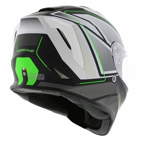 Origine Dinamo integraalhelm Galaxi mat zwart wit groen
