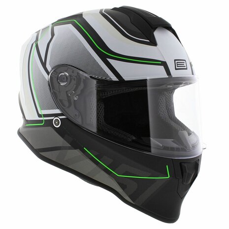 Origine Dinamo integraalhelm Galaxi mat zwart wit groen