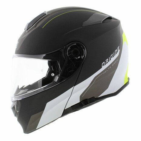 Origine Delta Basic helm Division mat zwart geel - systeemhelm motorhelm