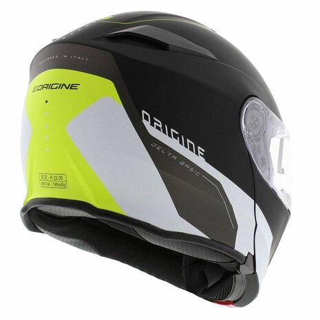 Origine Delta Basic helm Division mat zwart geel - Maat M - systeemhelm motorhelm