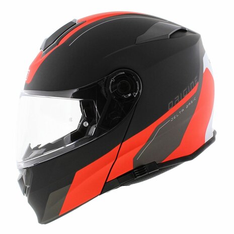 Origine Delta Basic helm Division mat zwart rood - Maat M - systeemhelm motorhelm