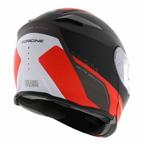 Origine Delta Basic helm Division mat zwart rood - systeemhelm motorhelm