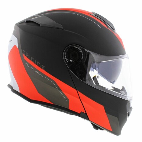 Origine Delta Basic helm Division mat zwart rood - Maat M - systeemhelm motorhelm
