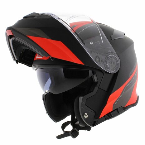 Origine Delta Basic helm Division mat zwart rood - systeemhelm motorhelm