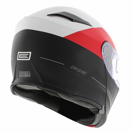 Origine Delta Basic helm Virgin mat zwart rood wit - systeemhelm motorhelm