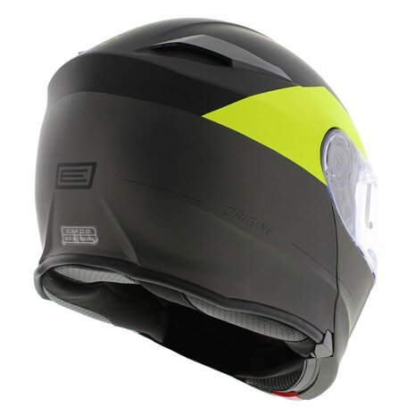 Origine Delta Basic helm Virgin mat zwart titanium geel - systeemhelm motorhelm
