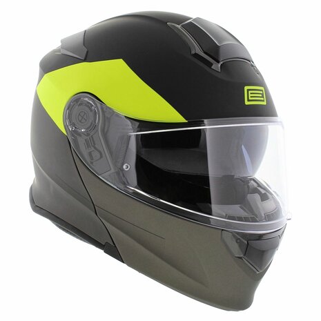 Origine Delta Basic helm Virgin mat zwart titanium geel - systeemhelm motorhelm