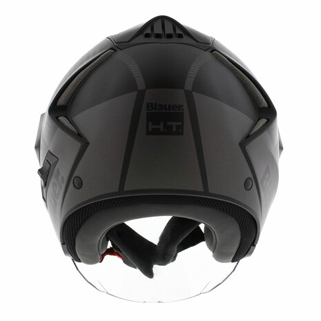 Blauer Real B jet helm mat zwart titanium grijs