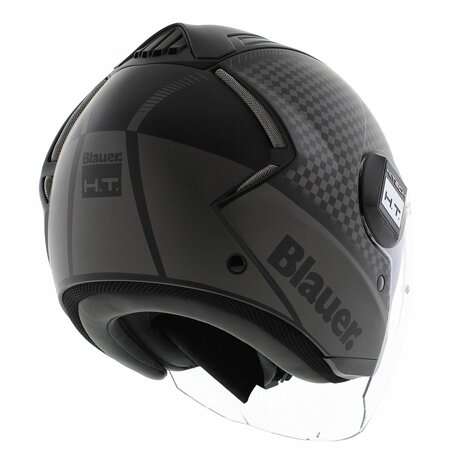 Blauer Real B jet helm mat zwart titanium grijs