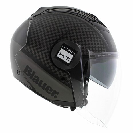 Blauer Real B jet helm mat zwart titanium grijs