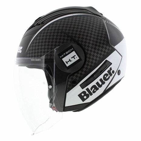 Blauer Real B jet helm mat zwart titanium wit