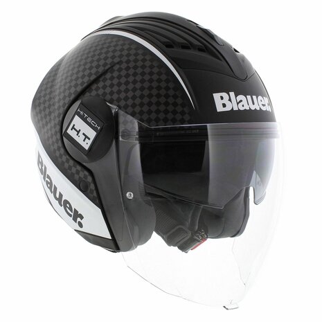 Blauer Real B jet helm mat zwart titanium wit