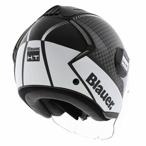 Blauer Real B jet helm mat zwart titanium wit