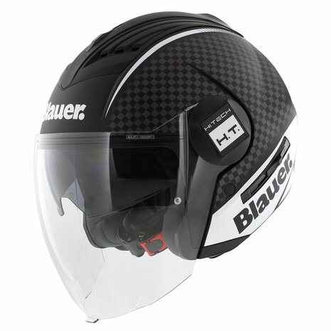 Blauer Real B jet helm mat zwart titanium wit