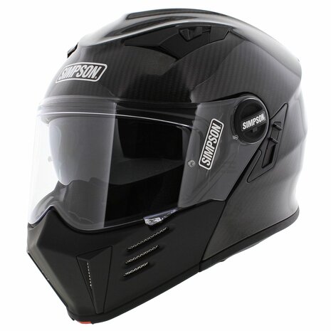 Simpson Darksome Systeemhelm glans carbon zwart