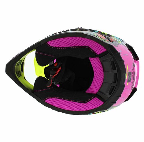 LS2 MX708 Fast II crosshelm Gorilla glans paars geel