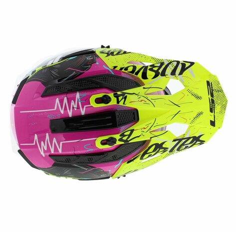 LS2 MX708 Fast II crosshelm Gorilla glans paars geel