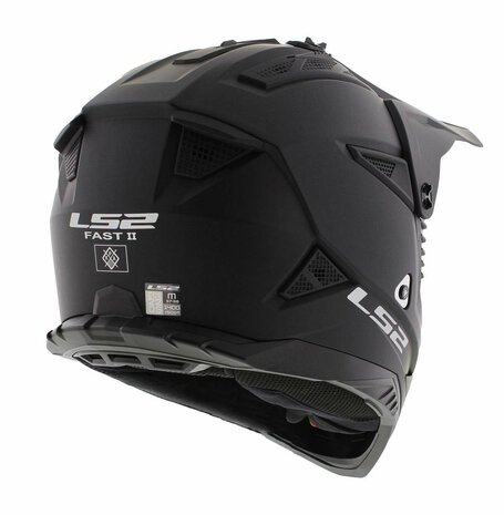 LS2 MX708 Fast II crosshelm solid mat zwart