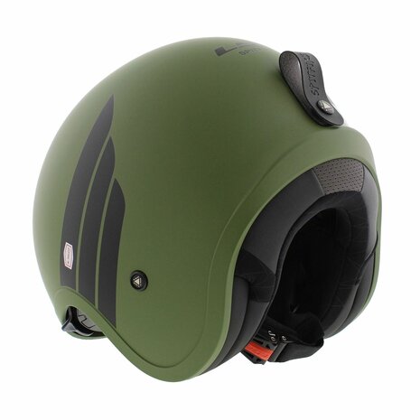 LS2 OF599 Spitfire II helm Retro mat groen zwart