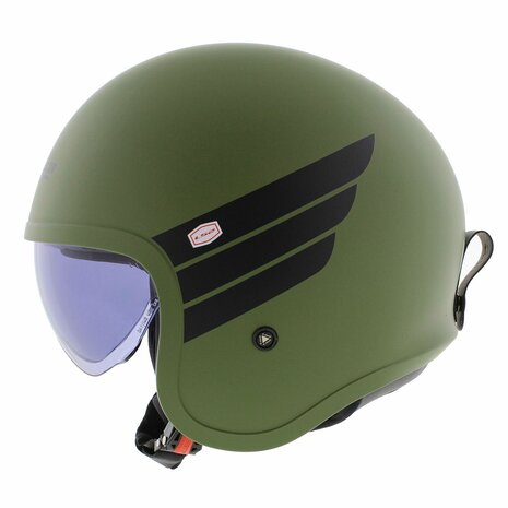 LS2 OF599 Spitfire II helm Retro mat groen zwart