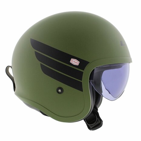 LS2 OF599 Spitfire II helm Retro mat groen zwart