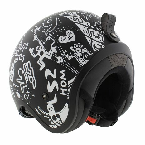 LS2 OF599 Spitfire II helm Tribal mat zwart wit