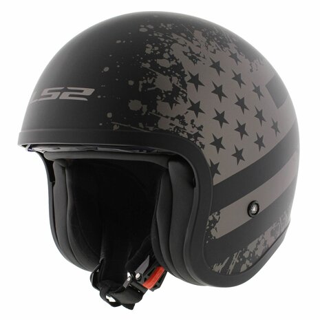 LS2 OF599 Spitfire II helm Flag mat zwart titanium